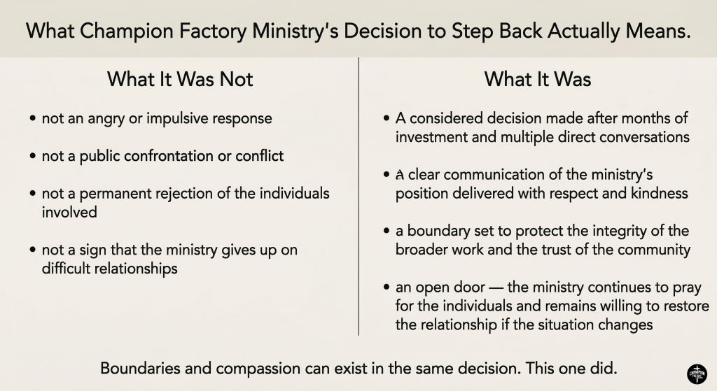 Walking in Truth: Why Integrity and Spiritual Discernment Are Central to How This Ministry Operates 2 Stepping Back Is Not the Same as Walking Away