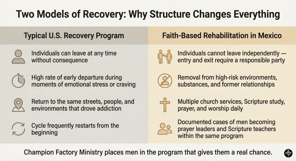 U.S. Recovery Programs vs. Faith-Based Recovery in Mexico — A Side-by-Side Comparison